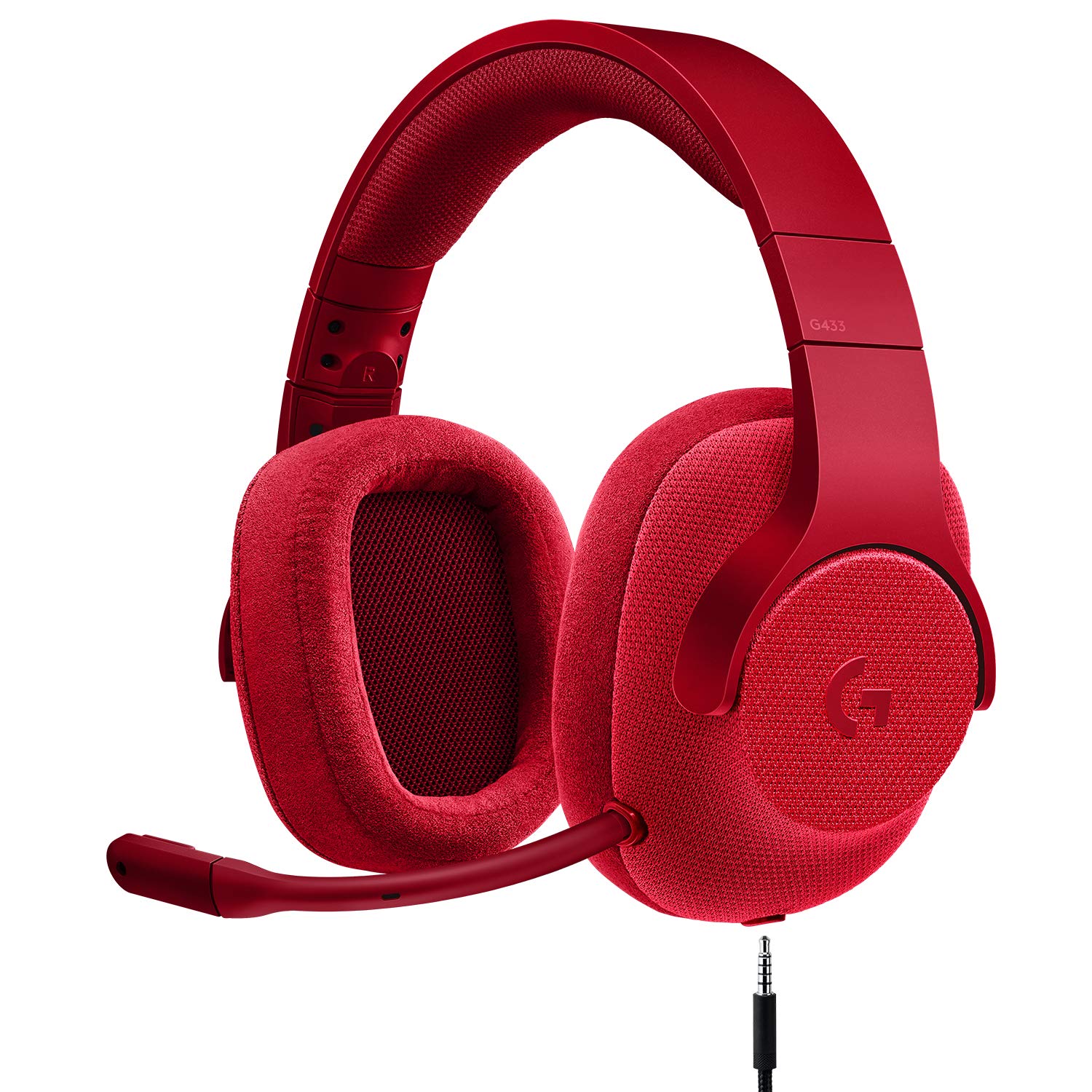 Logitech G433 7.1 Surround Wired Gaming Headset Fire Red