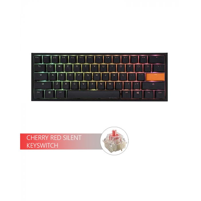 Ducky One 2 Mini Rgb Led 60 Double Shot Pbt Mechanical Keyboard Black Cherry Silent Red Asgardstore Com