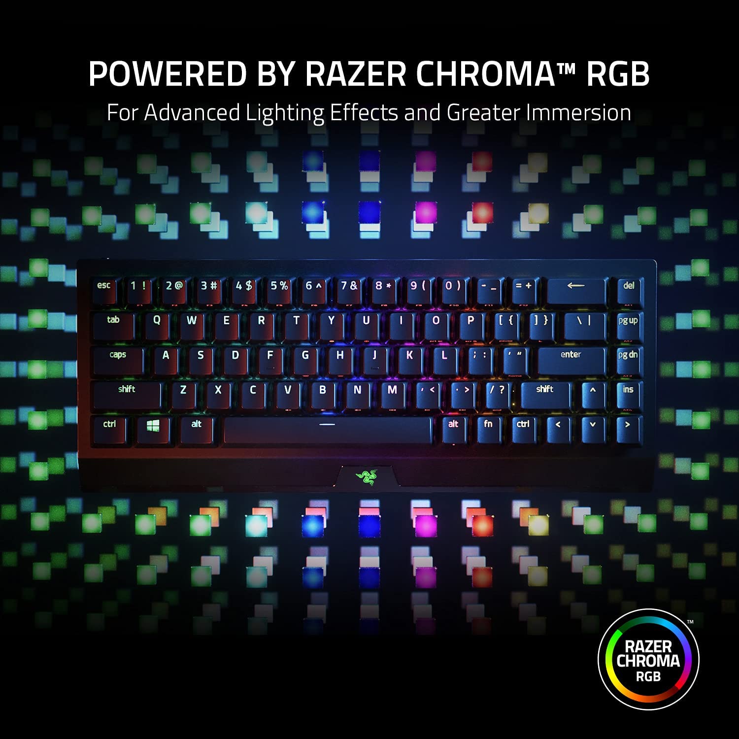 Razer BlackWidow V3 Mechanical Gaming Keyboard: Green Mechanical Switches -  Tactile & Clicky - Chroma RGB Lighting - Compact Form Factor 